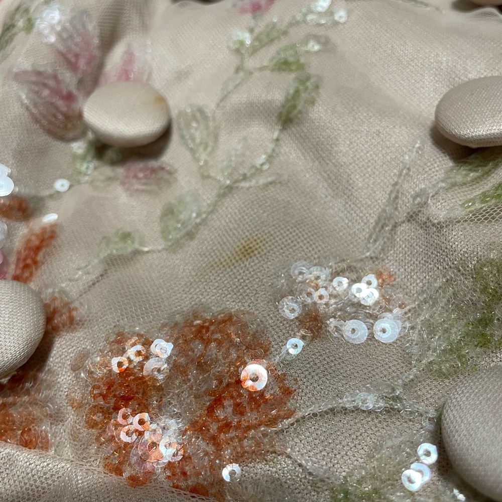 JEWEL BADGLEY MISCHKA Coral Pink Floral Embellished Strapless Dress Size 4 - Picture 4 of 7